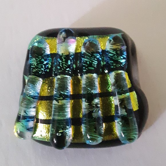 Dichroic Fused Glass Pendant - Picture 1 of 7